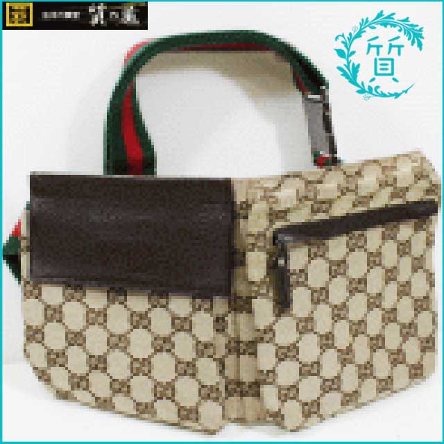 グッチGUCCIのGG柄シェリーライン！ウエストポーチバッグ！買取価格