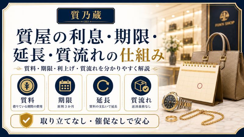 質屋の利息・期限・延長・質流れの仕組み