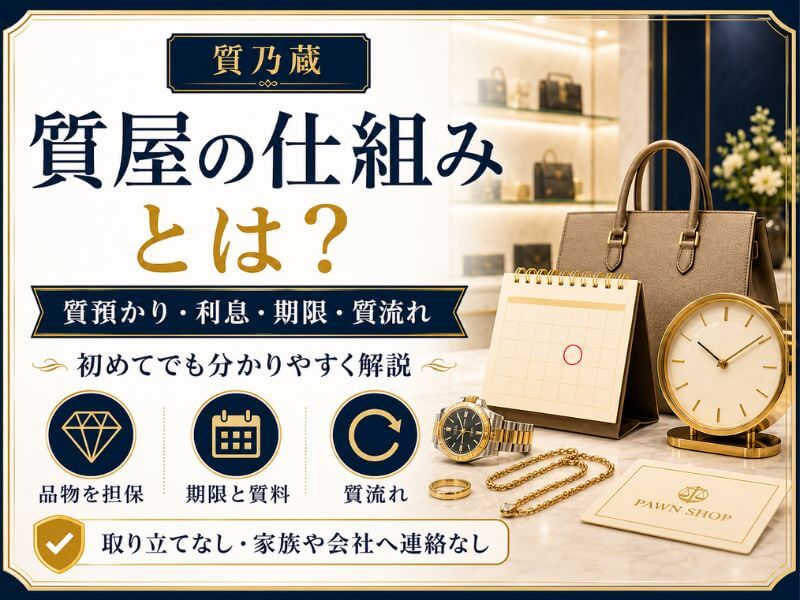 質屋の仕組みとは？質預かり・利息・期限・質流れ
