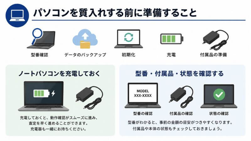 パソコンを質入れする前に準備すること